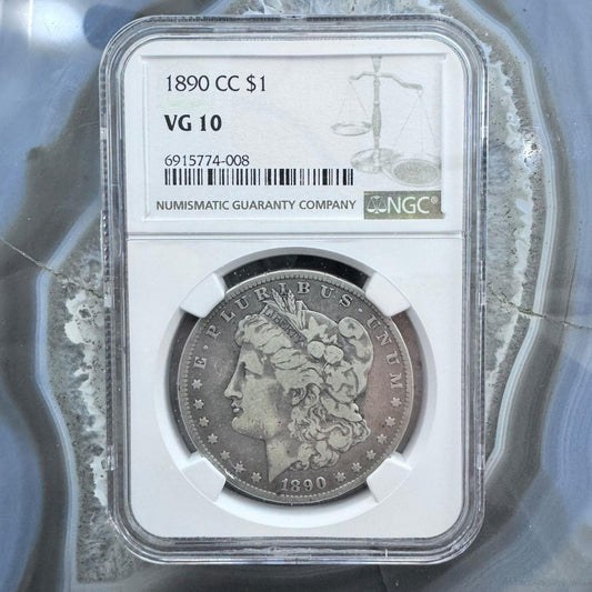 1890-CC US 90% Morgan Silver Dollar NGC MS62 VG10 #008-HX