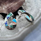 Vintage Native American Sterling Silver Multistone Inlay Post Earrings For Women