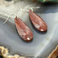 Sterling Silver Teardrop Plum Moss Agate Slab Dangle Earrings For Women #514