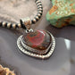 Sterling Silver Southwestern Style Seam Agate Heart Decorated Pendant For Women