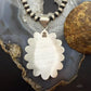 Sterling Silver Southwestern Style Blackjack & Kingman Turquoise Pendant For Women