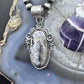 Sterling Silver Southwestern Style Elongated Oval Dendritic Agate Decorated Pendant For Women