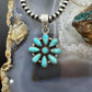 Sterling Silver Southwestern Style Turquoise Decorated Cluster Pendant For Women