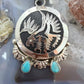 Alonzo Mariano Sterling Silver Rounded Overlay Eagle w/Turquoise Unisex Pendant