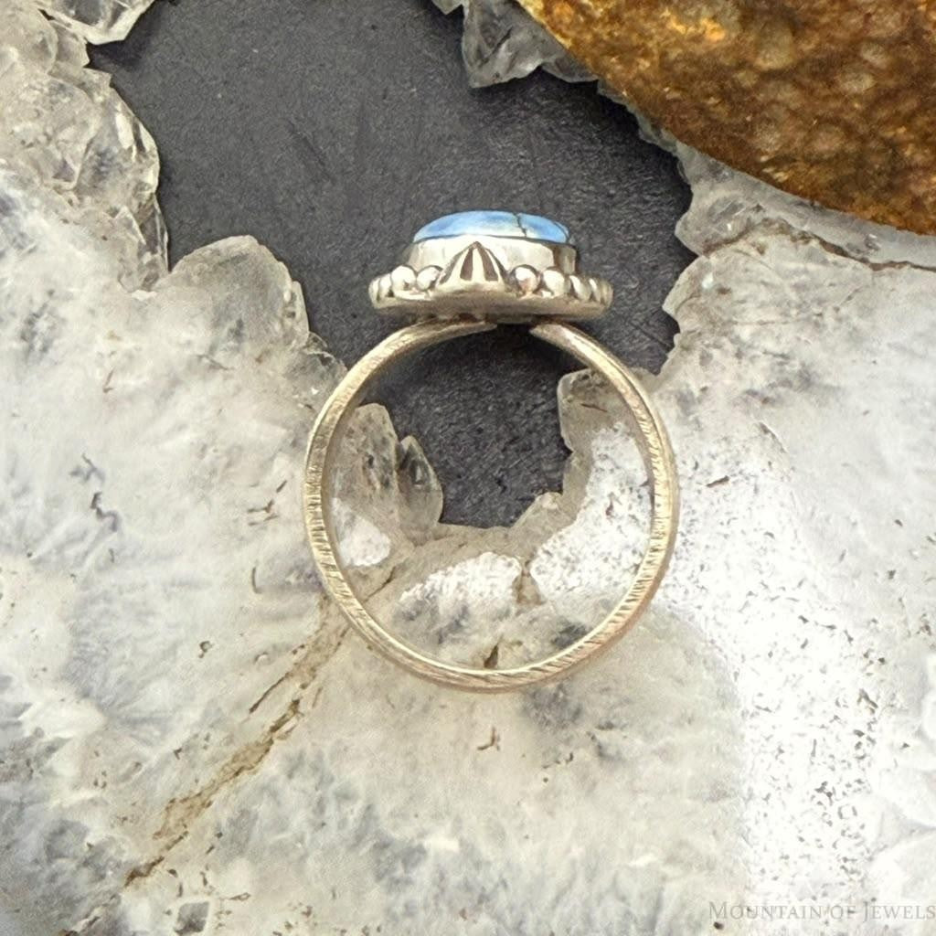 Sterling Silver Southwestern Style Golden Hill Turquoise Adjustable Ring For Women
