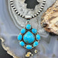 Sterling Silver Southwestern Style Mohave Turquoise Cluster Pendant For Women #2
