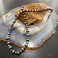 Copper 4mm-7.5mm Navajo Pearl Beads & Turquoise Beaded 20" Necklace For Women