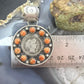Genuine 1914 90% Silver Barber Head Dime Coin w/Orange Spiny Oyster Pendant