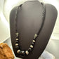 Carolyn Pollack Sterling Rounded & Faceted Onyx Beads Braided Leather Necklace For Women