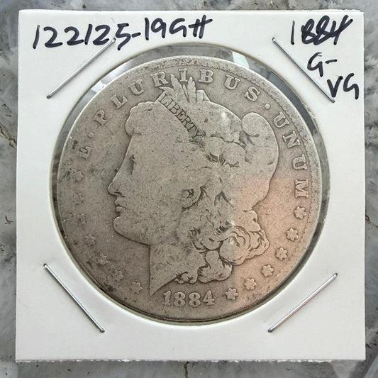 US 1884 90% Morgan Silver Dollar G-VG #122125-19GH