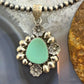 Sterling Silver Southwestern Style Turquoise w/Flower Decorated Pendant For Women