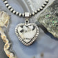 Sterling Silver Southwestern Style White Buffalo Decorated Heart Pendant For Women #3