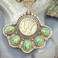 Sterling Silver Southwestern Style 1944 Mercury Dime & Sonora Gold Turquoise Pendant