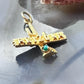 14K Yellow Gold Arizona Cactus with Small Turquoise Charm