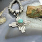 Sterling Silver Southwestern Style Rounded Mohave Turquoise Unisex  Zia Pendant #1