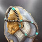 Southwestern Style 8mm Copper Navajo Pearl Saucer & Turquoise 18"-20" Necklace