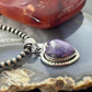 Sterling Silver Southwestern Style Charoite Decorated Heart Pendant For Women