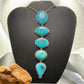 Sterling Silver Southwestern Style Kingman Turquoise 33" Necklace For Women #1