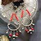 Carolyn Pollack Sterling Silver Coral Bead Boho Chandelier Dangle Earrings For Women