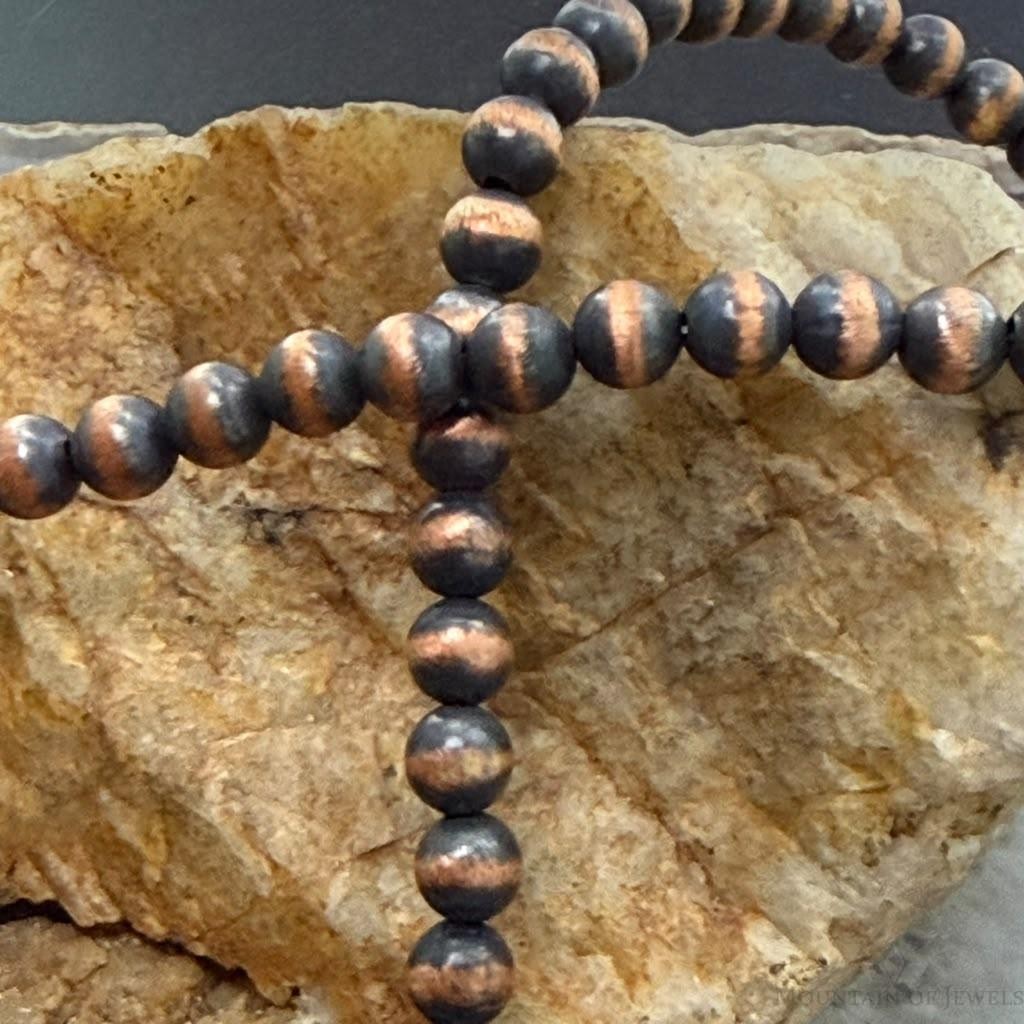 Copper Navajo Pearl Beads 5 mm Necklace Length 20"-24" For Women