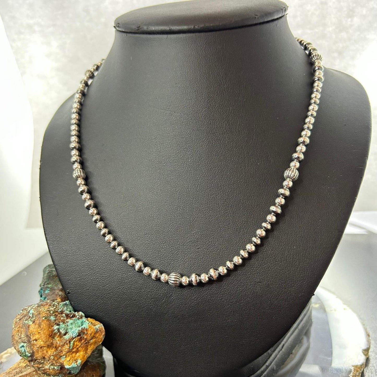Carolyn Pollack Sterling Silver Decorated Beaded 26"-28" Necklace For Women
