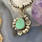 Sterling Silver Southwestern Style Turquoise w/Flower Decorated Pendant For Women #1
