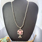 Running Bear Native American Sterling Pink Conch Pendant 15" Necklace For Women