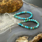 Sterling Silver Faceted Variety of Turquoise Shades Beads Hoop Earrings For Women