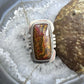 Sterling Silver Southwestern Style Moroccan Seam Agate Bar Ring Size 6 For Women