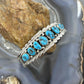 Anita Whitegoat Native American Sterling Silver Turquoise Row Bracelet For Women