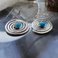 Brad Panteah Sterling Silver Circle of Life Turquoise Dangle Earrings For Women