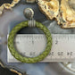 Carolyn Pollack Sterling Silver Olive Green Braided Leather Hoop Earrings For Women