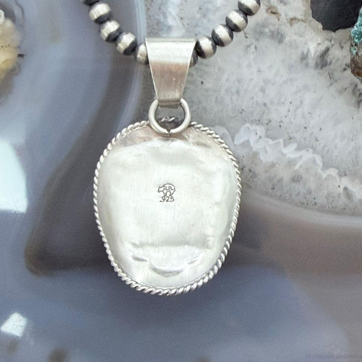 Running Bear Native American Sterling Silver Turquoise Cowboy Hat Unisex Pendant