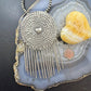 Vintage Silver Hammered Medallion with Heart and Tassels Pendant For Women