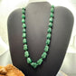Vintage Sterling Silver  Knobby Shaped Aventurine Beaded Strung 22" Necklace For Women
