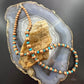 Copper Navajo Pearl Beads & Turquoise Beaded 20" Necklace For Women