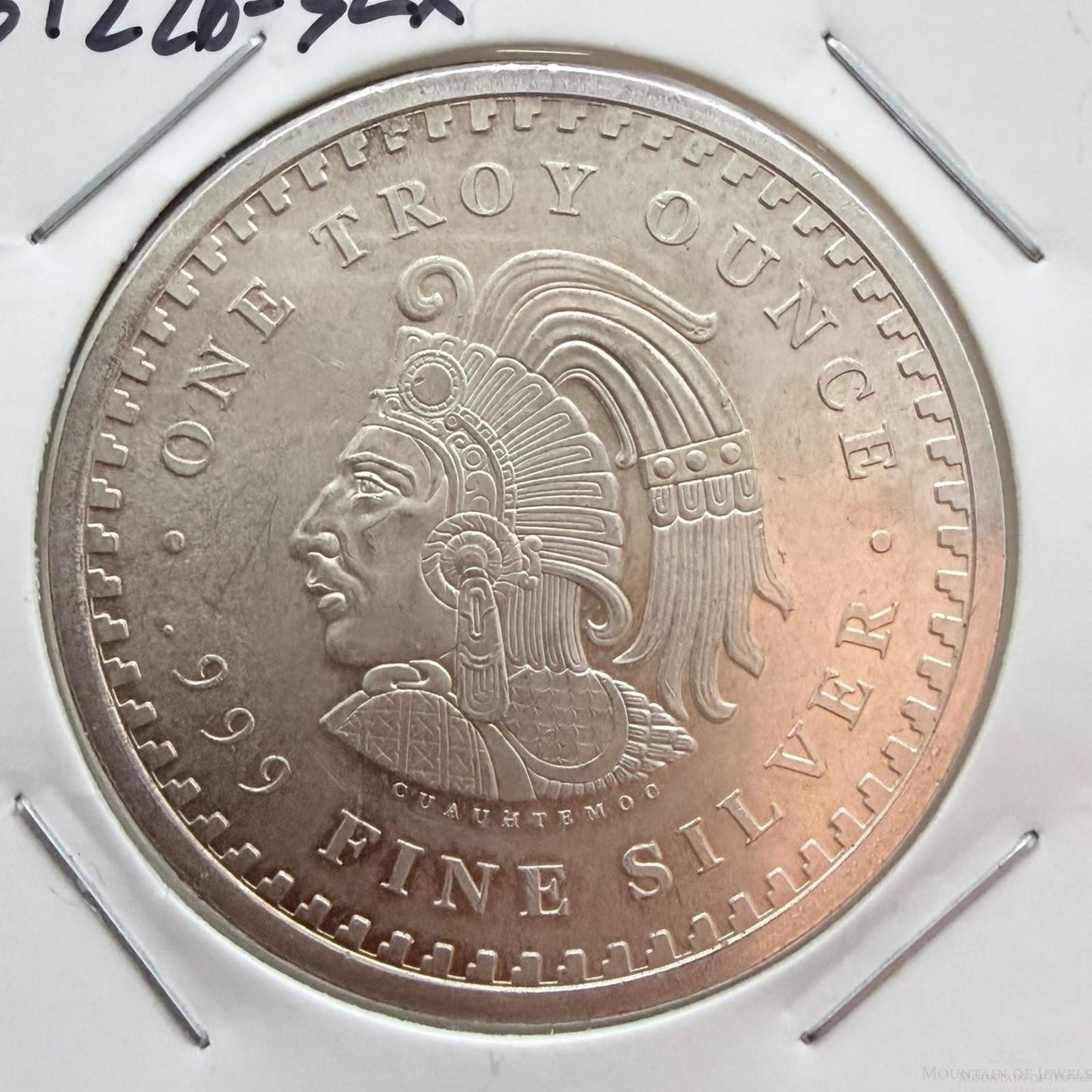Mexico 1.0 Troy Ounce .999 Pure Silver of the Cuauhtemoc Aztec Emperor #61226-3LX