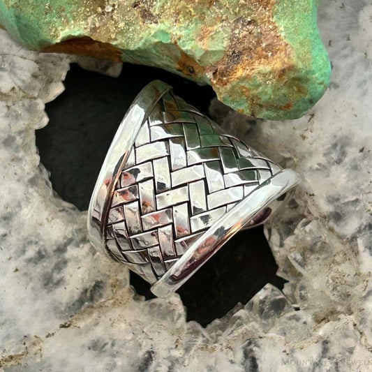 Sterling Silver Tapered Woven Fashion Ring For Women