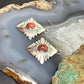 Michael Nez Sterling Silver Spiny Oyster Pueblo Life Dangle Earrings For Women