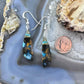 Sterling Silver Elongated Triangle Chrysocolla Slab Dangle Earrings For Women #229