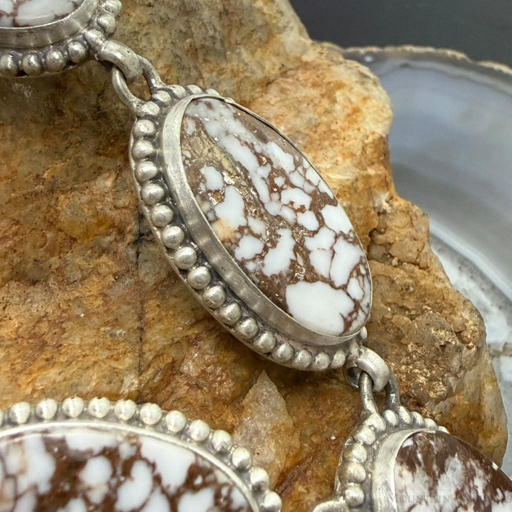 Sterling Silver Southwestern Style Oval Wild Horse Lariat 23.5" Necklace For Women