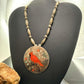 Vintage Native American Silver Zuni Pendant/Brooch Inlay Cardinal Bird Necklace For Women