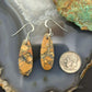 Sterling Silver Teardrop Maligano Jasper Slab Dangle Earrings For Women #510