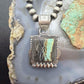 Sterling Silver Southwestern Style Square Blackjack Turquoise Pendant For Women