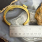 Vintage Native American Thick and Solid Brass Turquoise Bracelet For Women