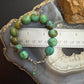 Vintage Sterling Silver 12 Large Turquoise Beads 6.75" Bracelet For Women