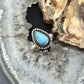 Sterling Silver Southwestern Style Teardrop Golden Hill Turquoise Adjustable Ring #16