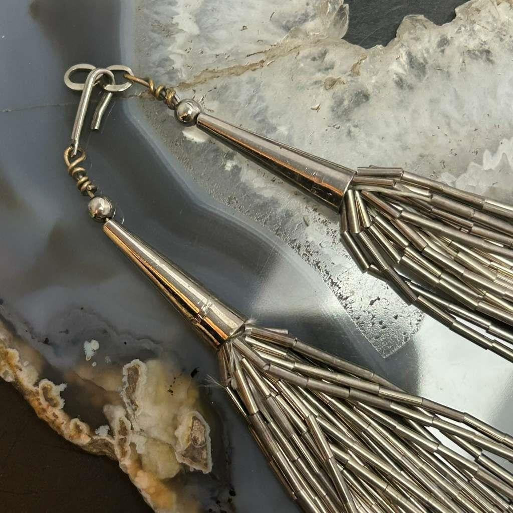 Vintage Sterling Silver 27 Strand Liquid Silver 28" Necklace For Women