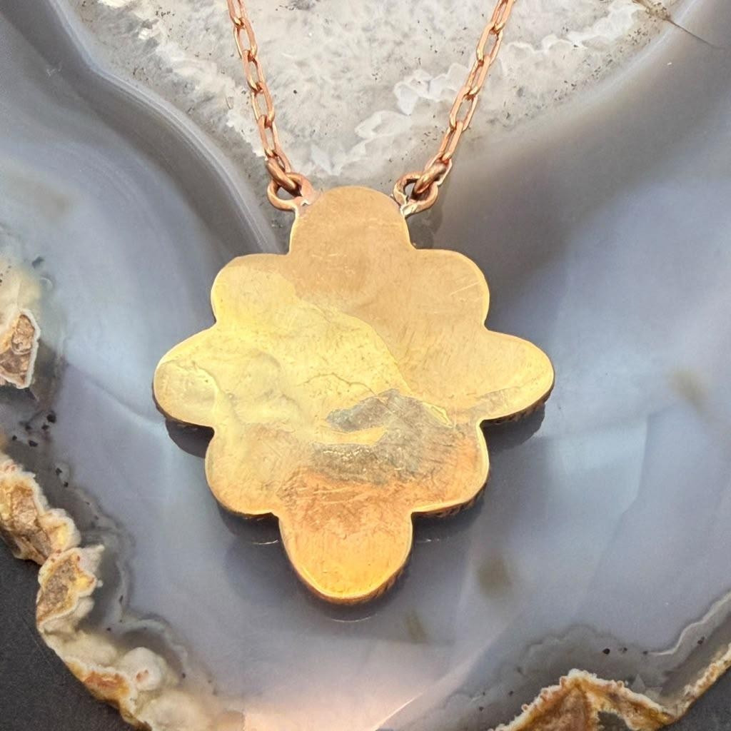 Copper Southwestern Style Mohave Palomino & Golden Hill Turquoise Necklace For Women