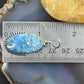 Sterling Silver Southwestern Style Oval Blue Apatite Dangle Earrings For Women